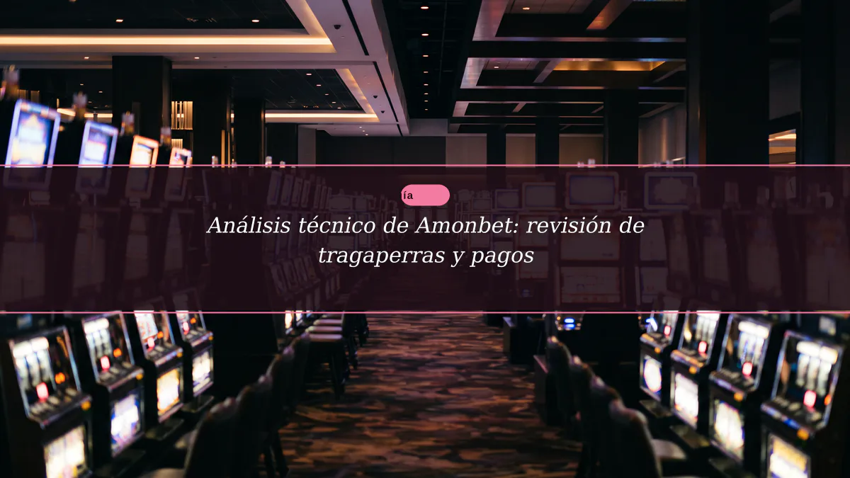 Análisis técnico de Amonbet: revisión de tragaperras y pagos