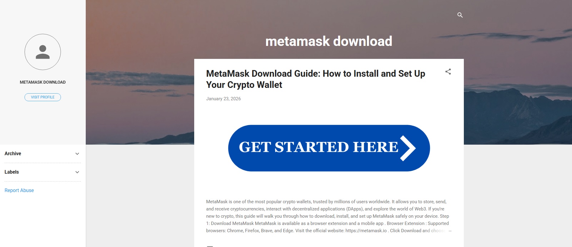 Forensic screenshot of [REDACTED]-simple-guide-for-new-users.blogspot.ba showing the phishing page layout