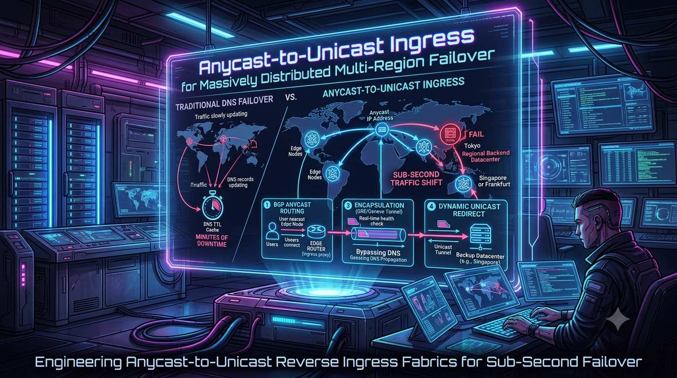 Failover en Menos de un Segundo: Ingeniería de tejidos de Ingress Reverse Anycast-a-Unicast