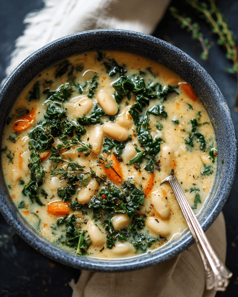 Creamy White Bean Soup With Kale step photo