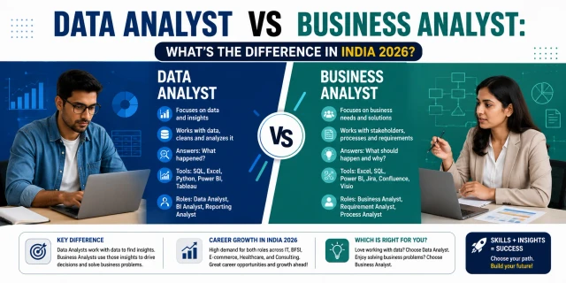 Data Analyst vs Business Analyst: What's the Difference in India 2026?