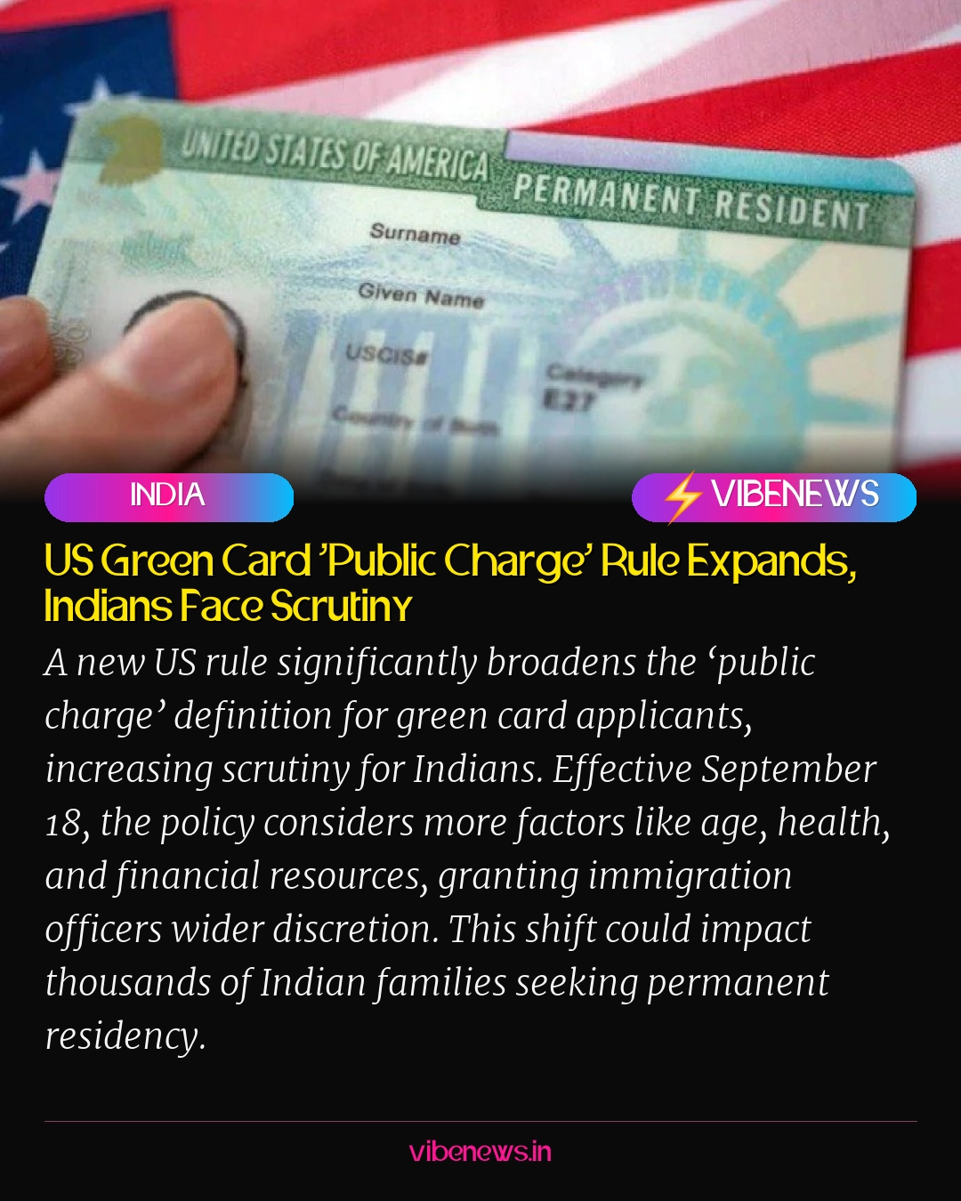 US Green Card ‘Public Charge’ Rule Expands, Indians Face Scrutiny