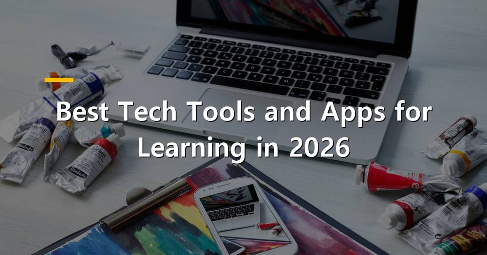 A person using a tablet with various learning apps displayed, symbolizing the best tech tools and apps for learning in 2026.