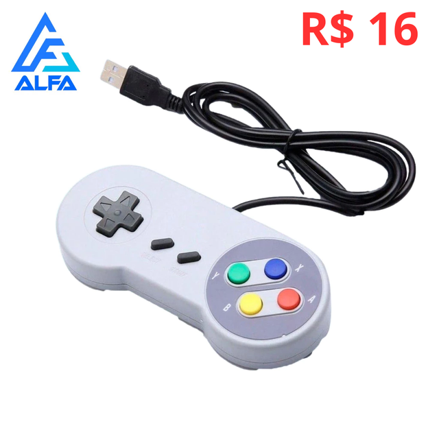 Controle Joystick Super Nintendo Snes Usb Jogos Emulador Pc gamer qualidade