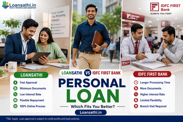 Loansathi vs IDFC FIRST Bank Personal Loan Comparison: Rates, Speed, and Process