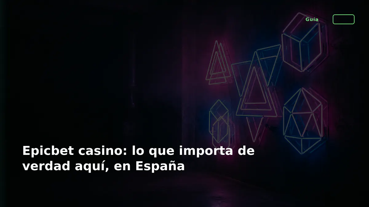 Epicbet casino: lo que importa de verdad aquí, en España