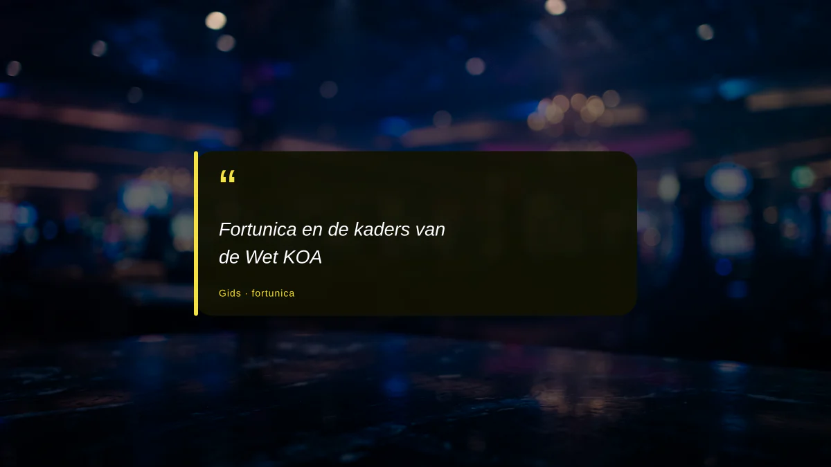 Fortunica en de kaders van de Wet KOA
