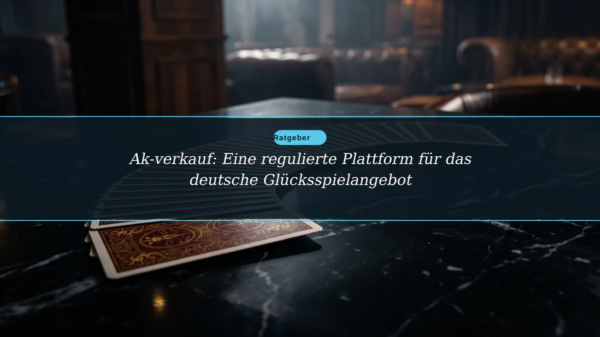 Ak-verkauf: Eine regulierte Plattform für das deutsche Glücksspielangebot