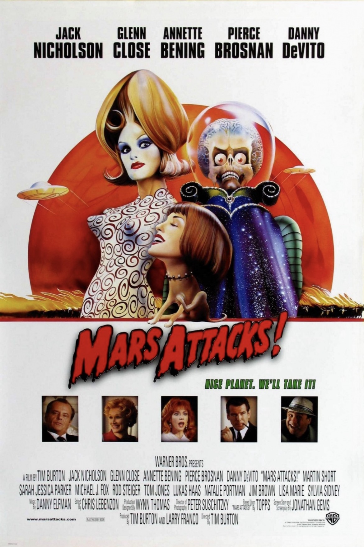 Poster of the 1996 Time Burton motion picture “Mars Attacks!” Poster of the 1996 Time Burton motion picture “Mars Attacks!”