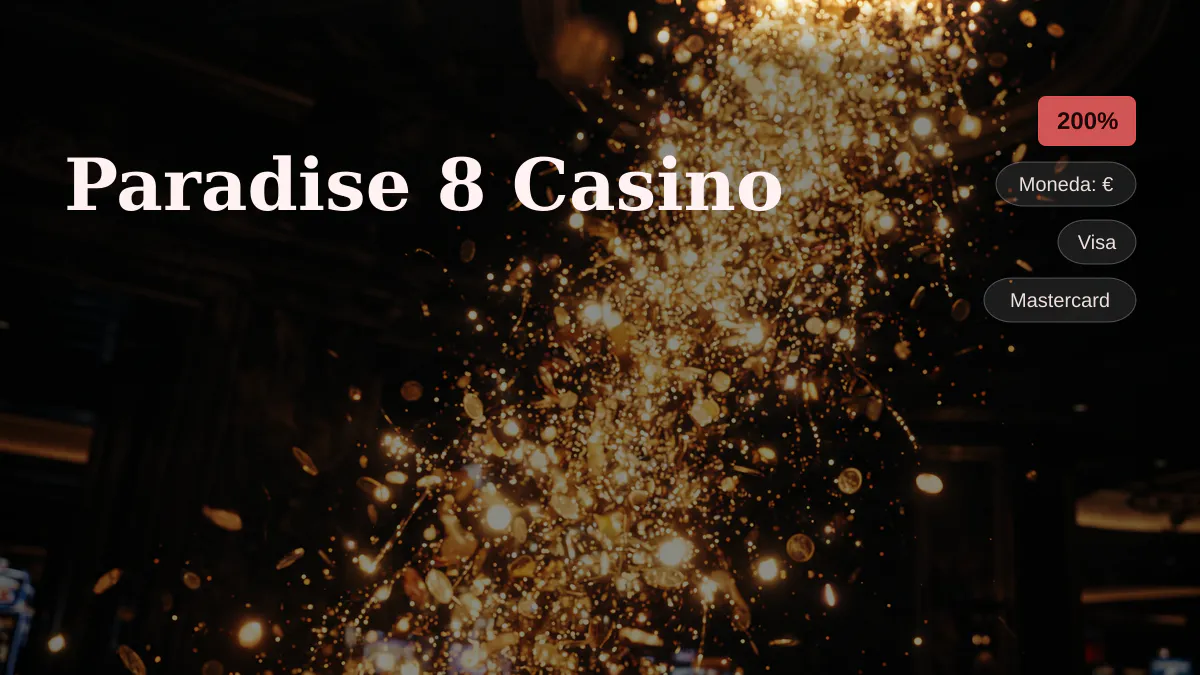 Paradise 8 Casino — bono de bienvenida 200%, pagos: Visa, Mastercard, Skrill, Neteller, Paysafecard
