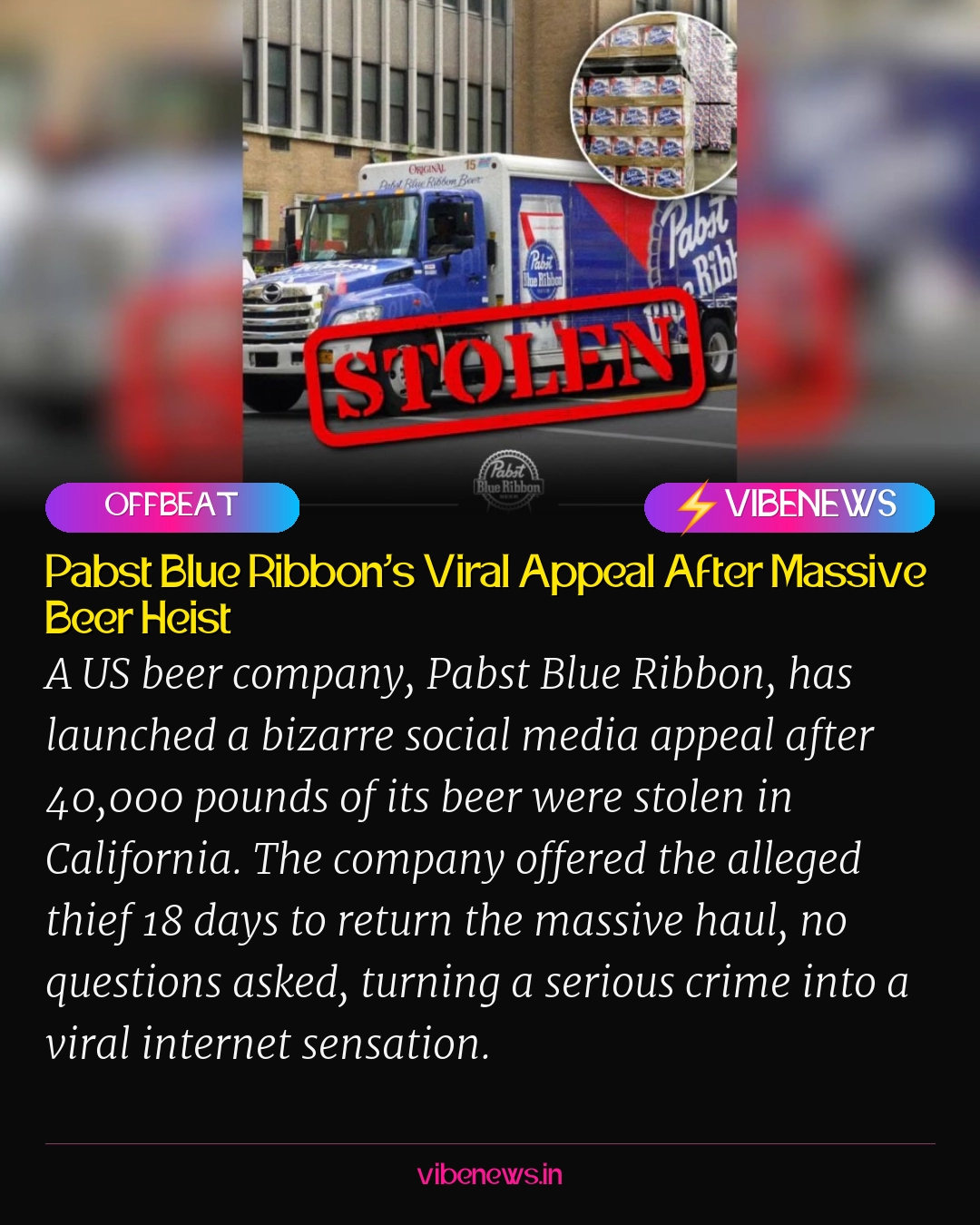 Pabst Blue Ribbon’s Viral Appeal After Massive Beer Heist