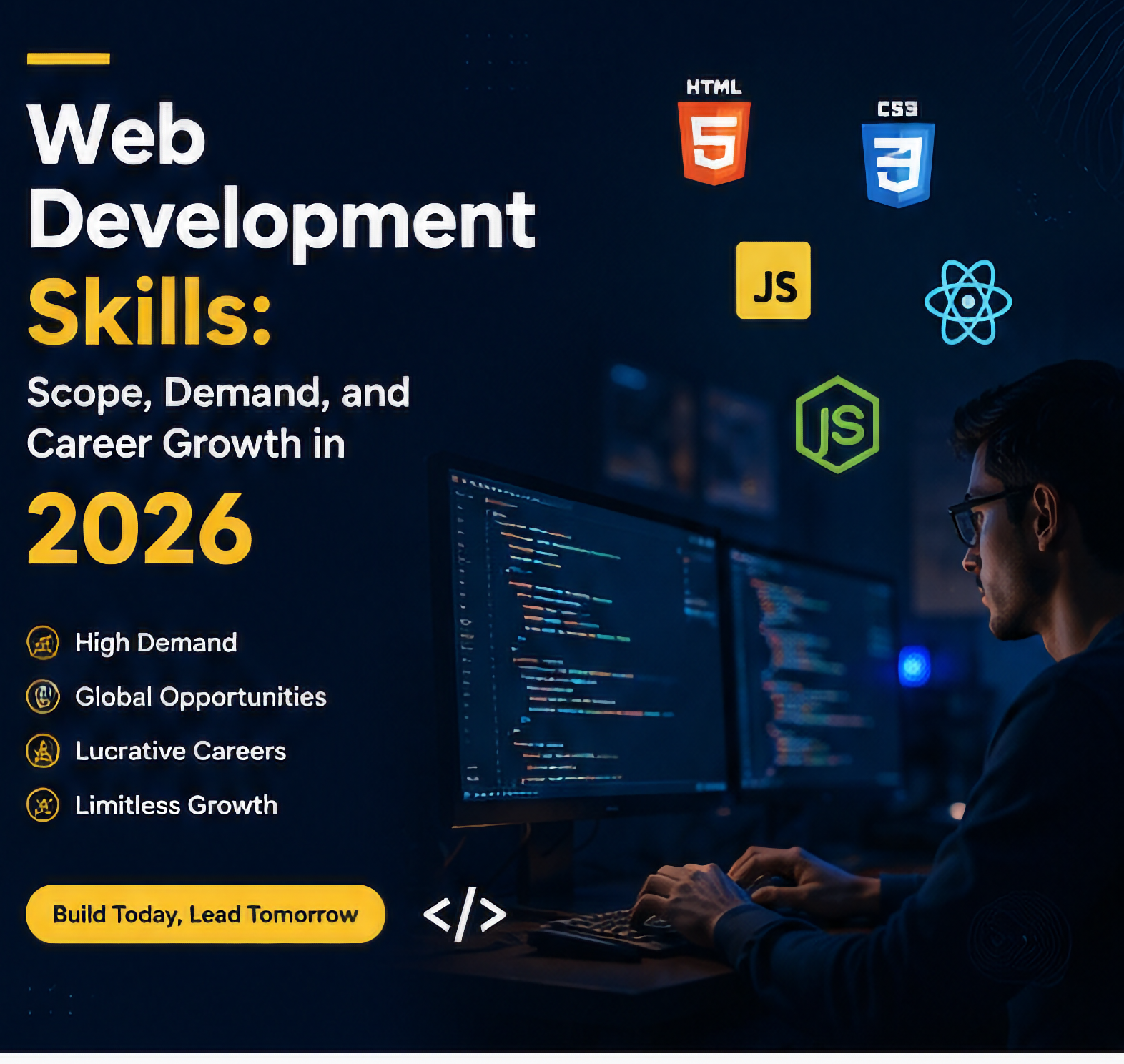 Web Development Career Growth 2026 infographic