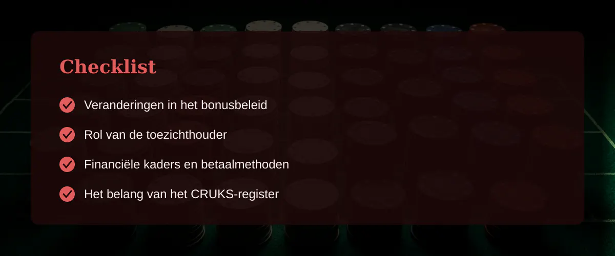 Kansen met een geen storting casino bonus — Checklist