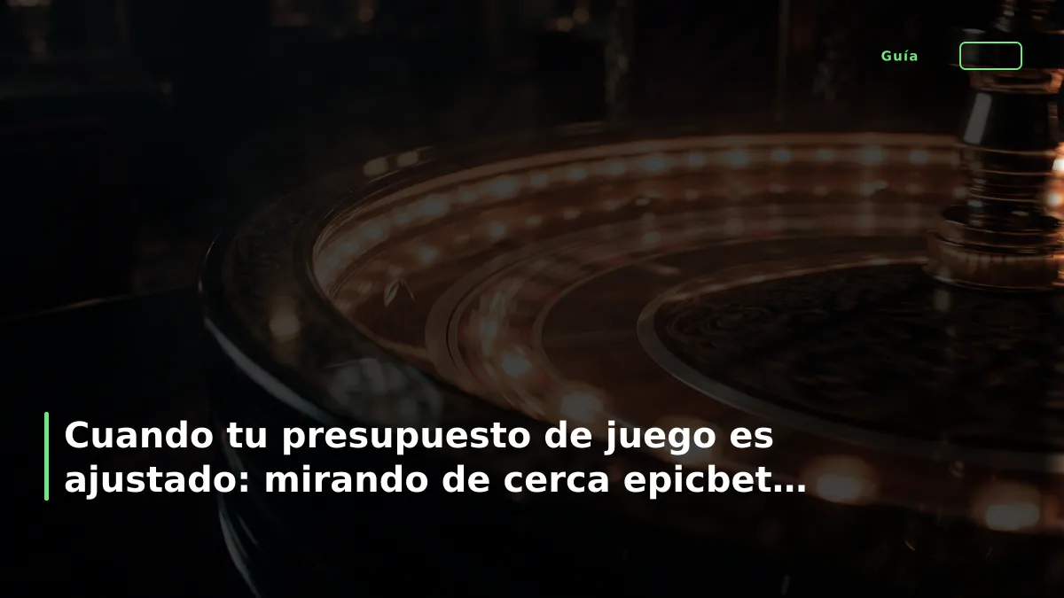 Cuando tu presupuesto de juego es ajustado: mirando de cerca epicbet casino