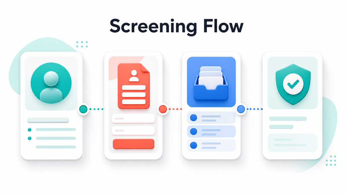 Screening flow for affiliate program application page examples
