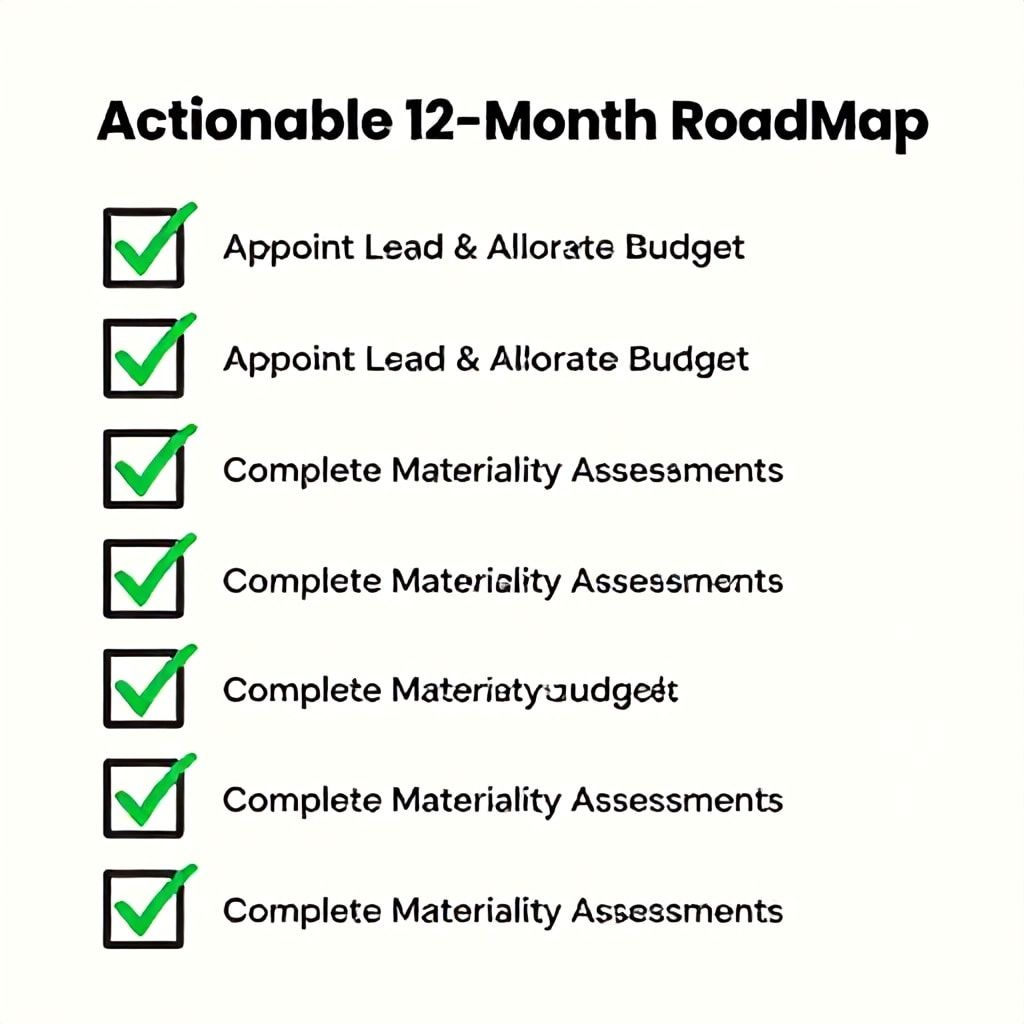 Actionable 12-month ESG implementation roadmap checklist for private equity