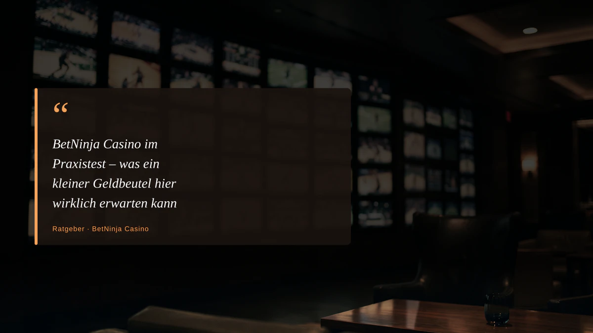 BetNinja Casino im Praxistest ā was ein kleiner Geldbeutel hier wirklich erwarten kann