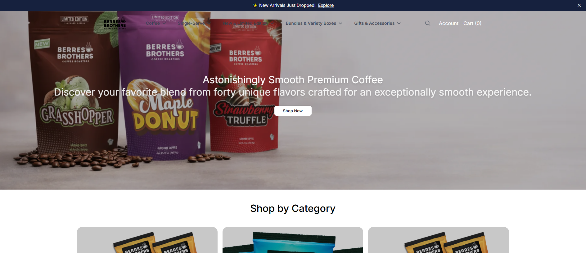 Stored capture of berresbrothersroasters.shop