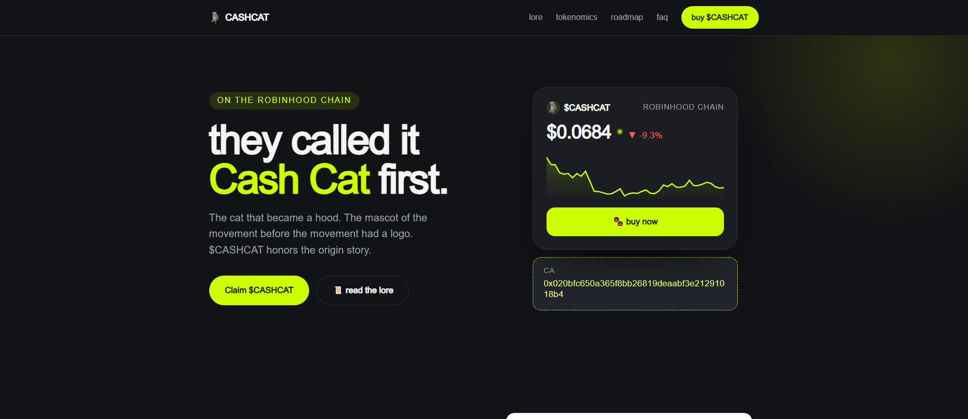 Stored capture of cashcattoken.co