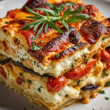 Creamy Mediterranean Layered Vegetable Lasagna Recipe