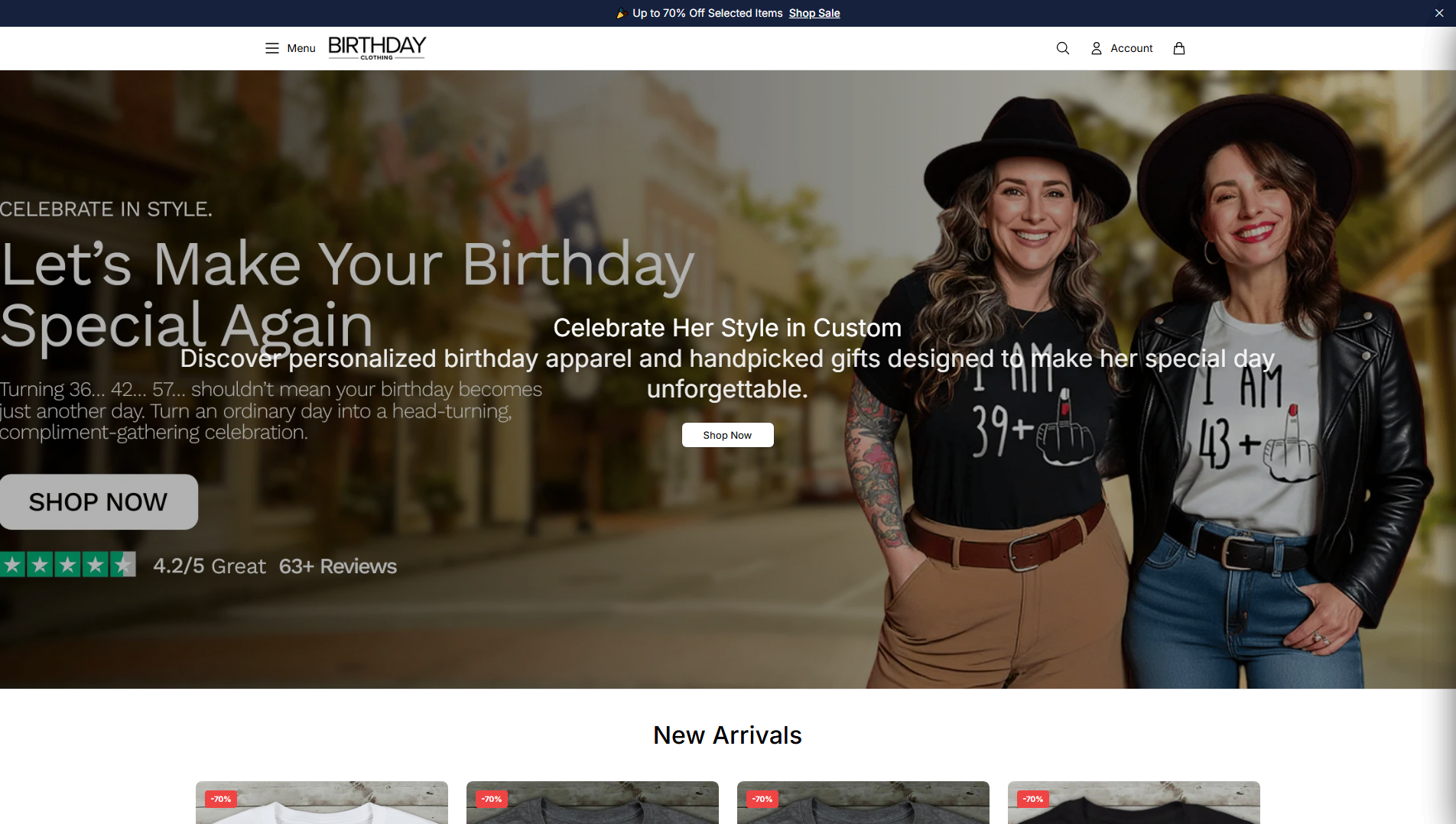 Stored capture of birthdayclothingstore.shop
