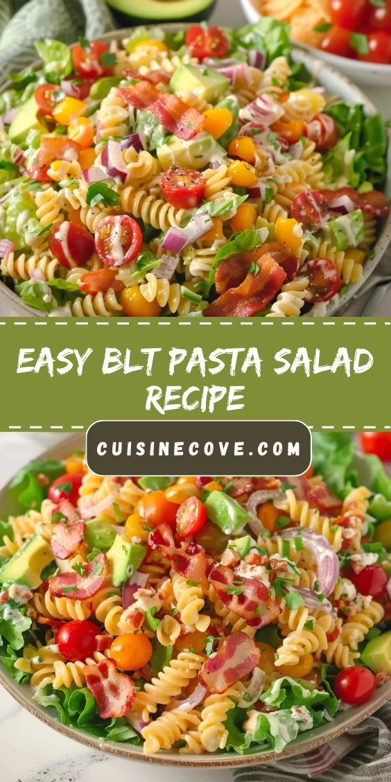 Easy BLT Pasta Salad Recipe with Juicy Tomatoes