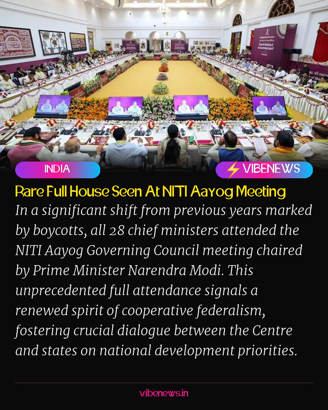 Rare Full House Seen At NITI Aayog Meeting
