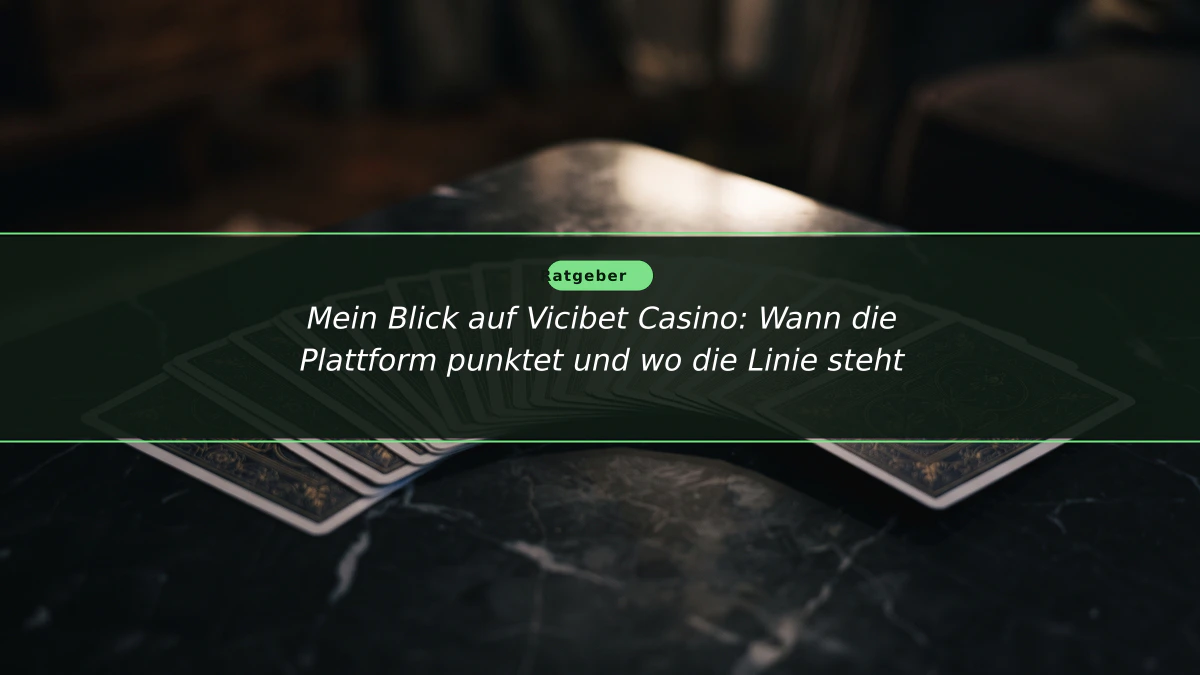 Mein Blick auf Vicibet Casino: Wann die Plattform punktet und wo die Linie steht