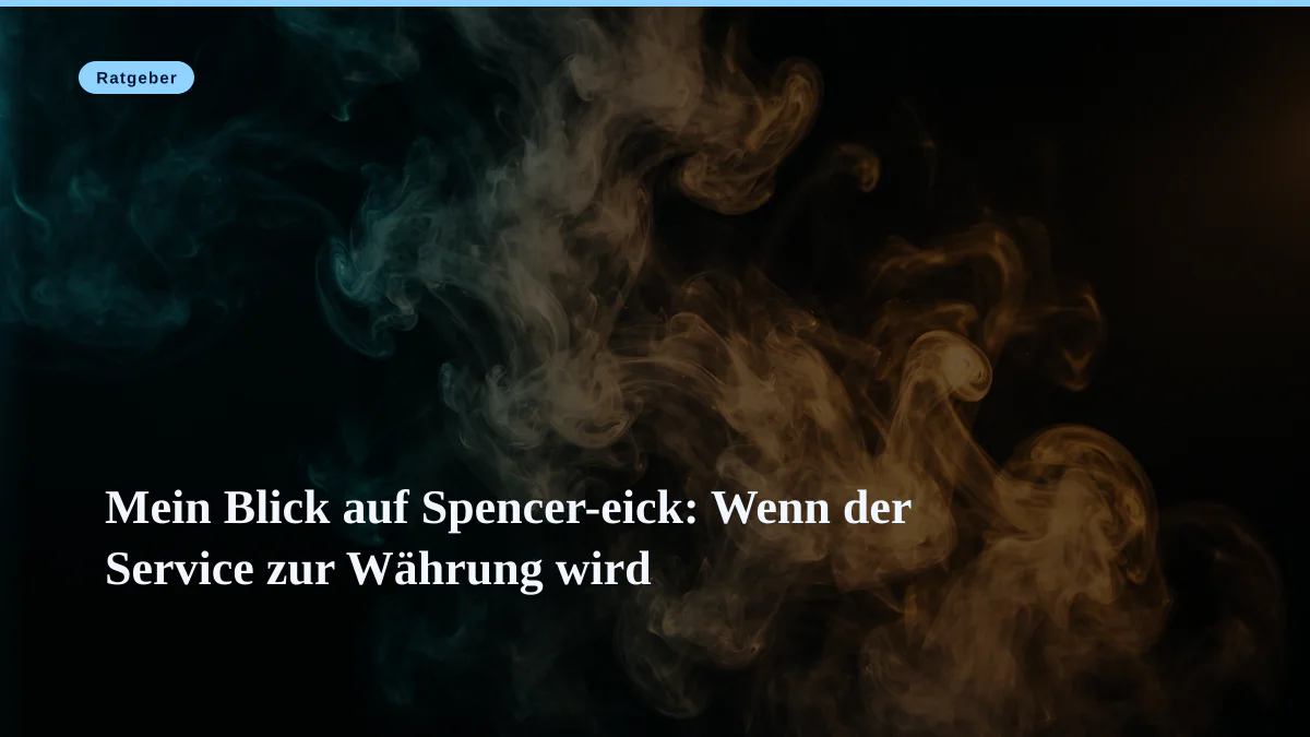 Mein Blick auf Spencer-eick: Wenn der Service zur Währung wird