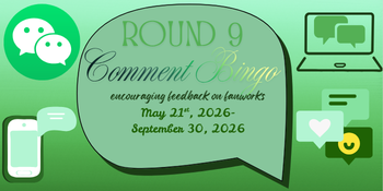 green background containing community name and goal with various social media and commenting symbols