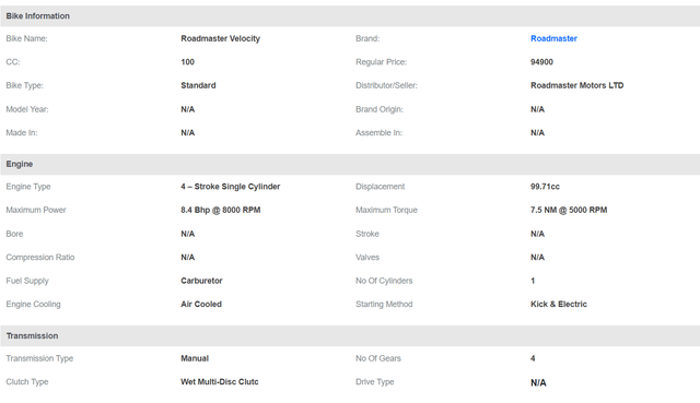 Roadmaster Velocity Price In Bangladesh & Specification 