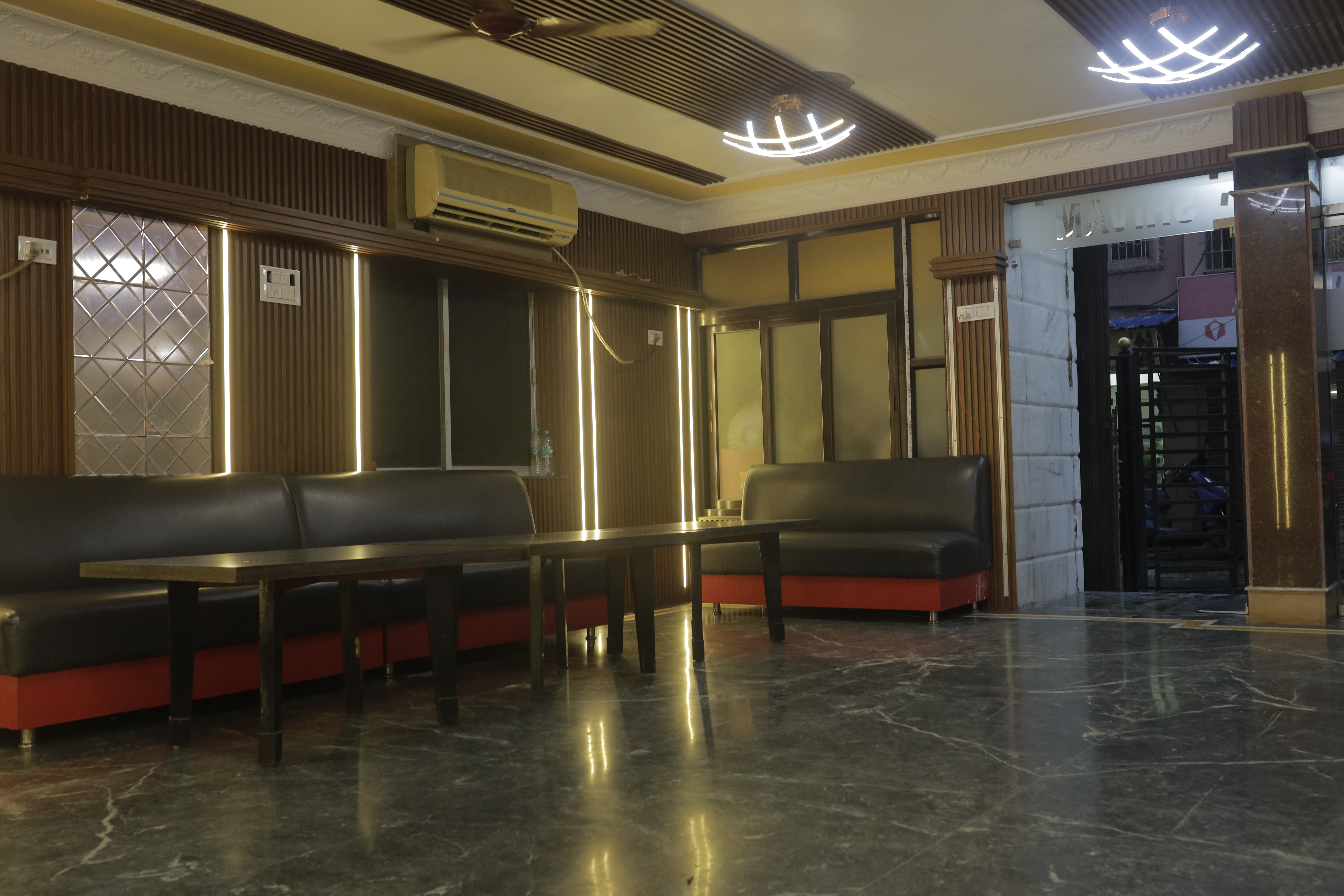 Banquet hall ground floor set up for a wedding reception