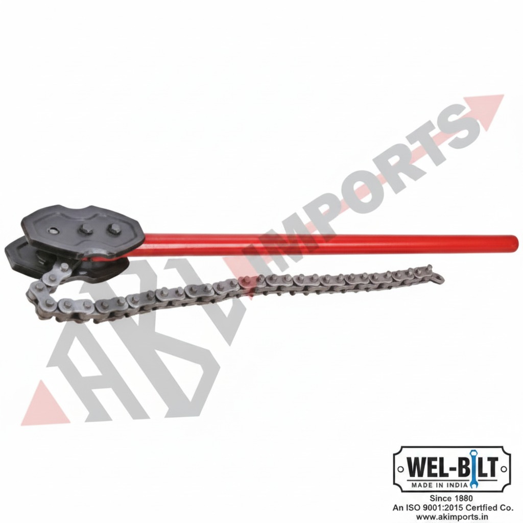 Pipe Chain Wrench, 200mm (8"), 1200mm Long Handle