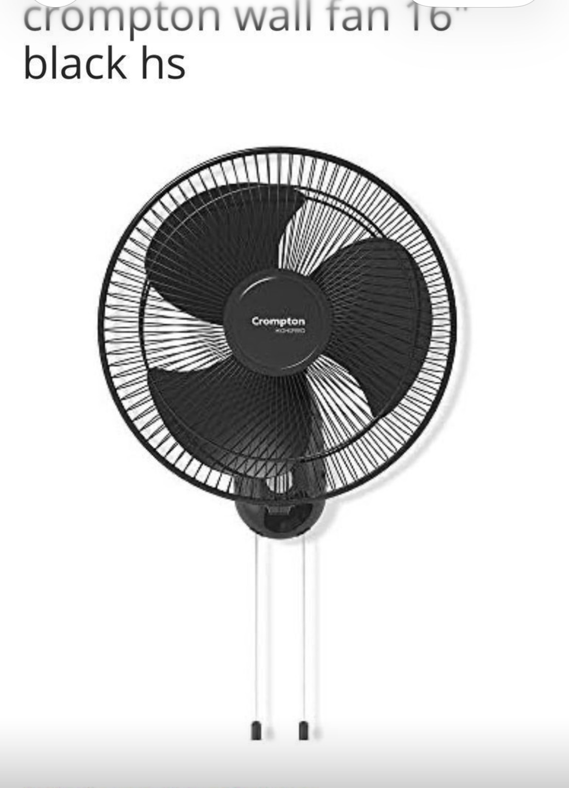CROMPTON WALL FAN HS BLACK — Ohrim wholesale price 2400