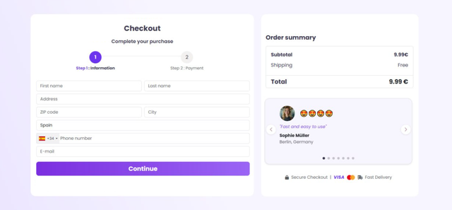 Purple checkout