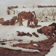 Полосканье белья (На речке) 1901