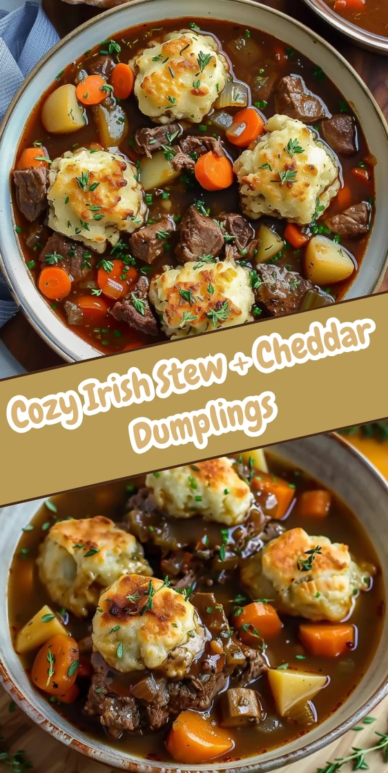 Cozy Homemade Irish Stew with Cheddar Dumplings Recipe