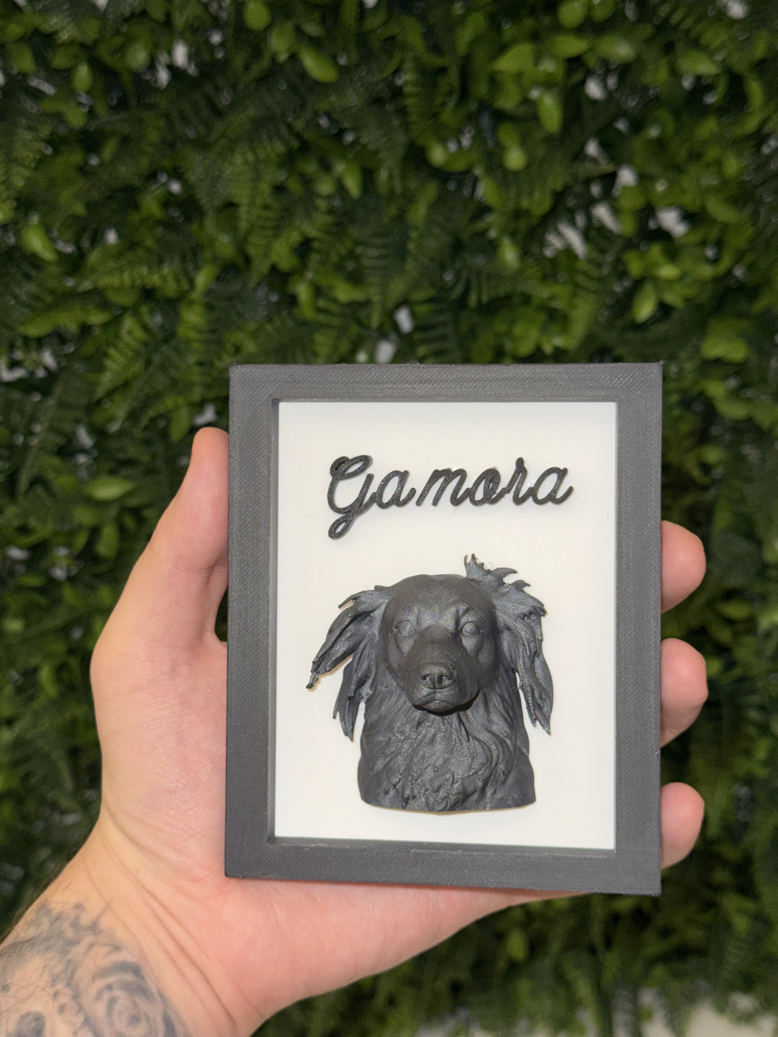 Quadrinho 3D personalizado de pet apoiado em uma estante
