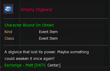 Empty Digivice + NPC Matt