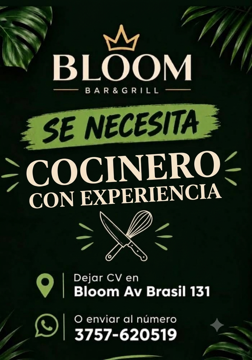 Se Necesita Cocinero en Puerto Iguazú