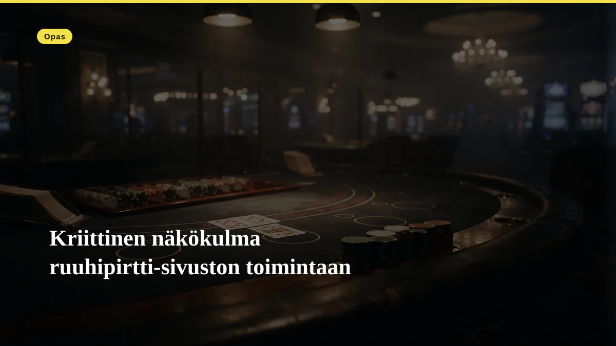 Kriittinen näkökulma ruuhipirtti-sivuston toimintaan