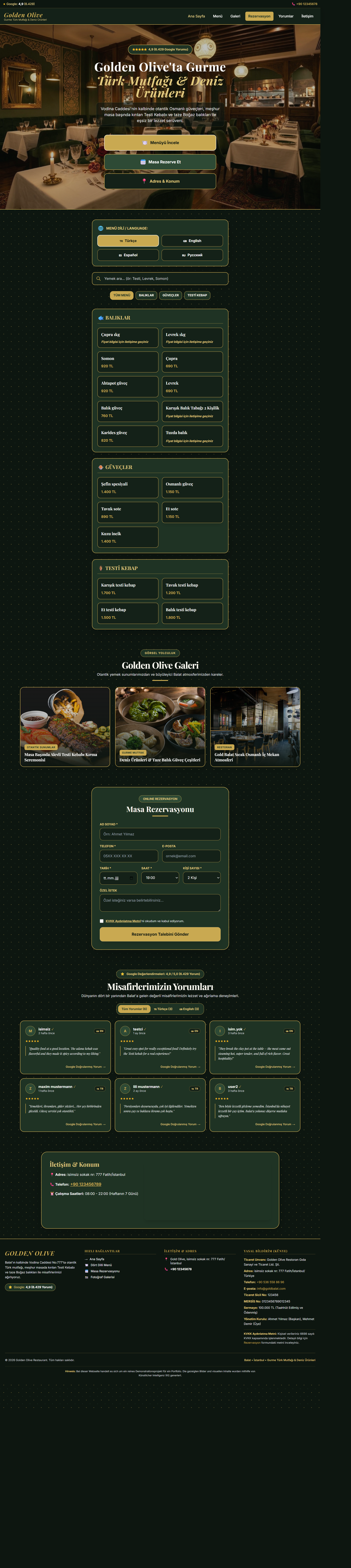 Gold Olieve Restaurant – Istanbul (Demo)