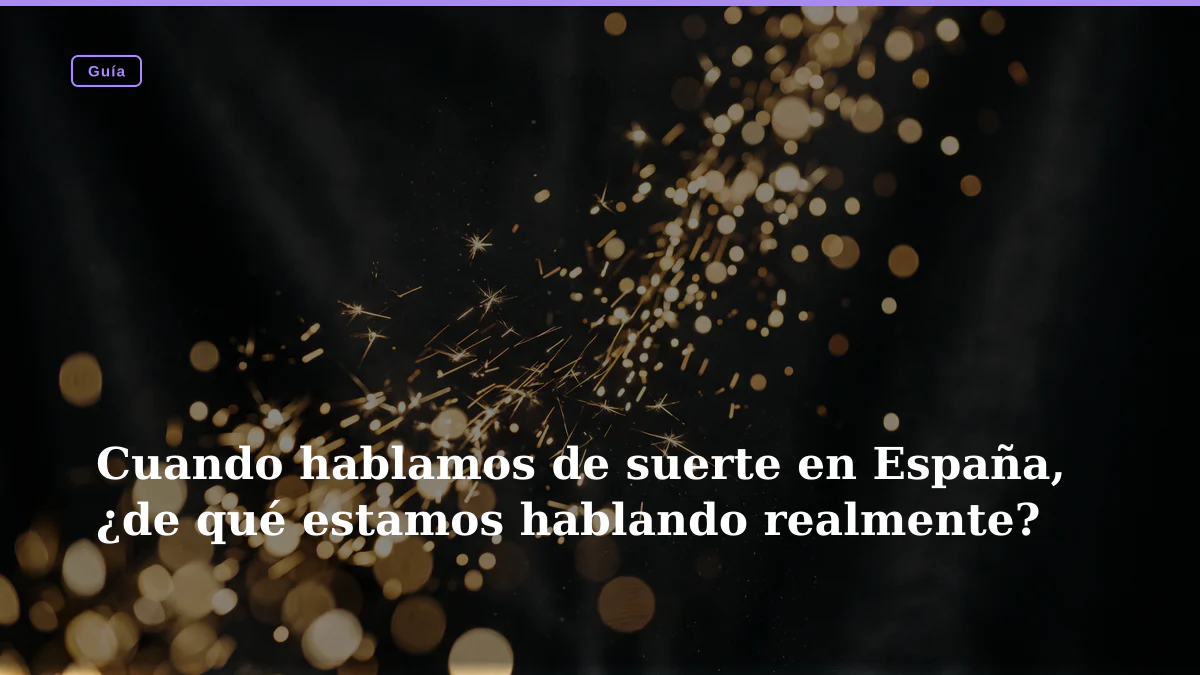 Cuando hablamos de suerte en España, ¿de qué estamos hablando realmente?