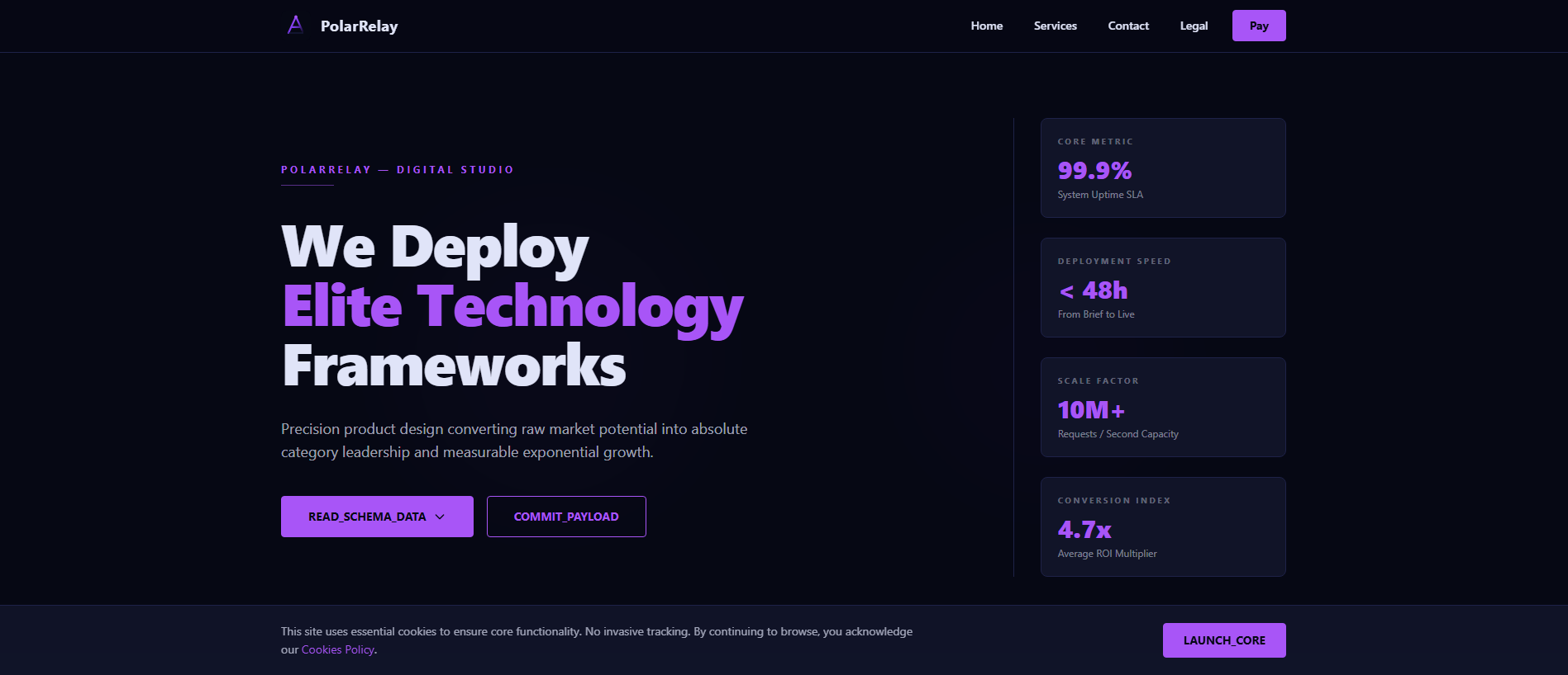 Screenshot of polarrelay.com