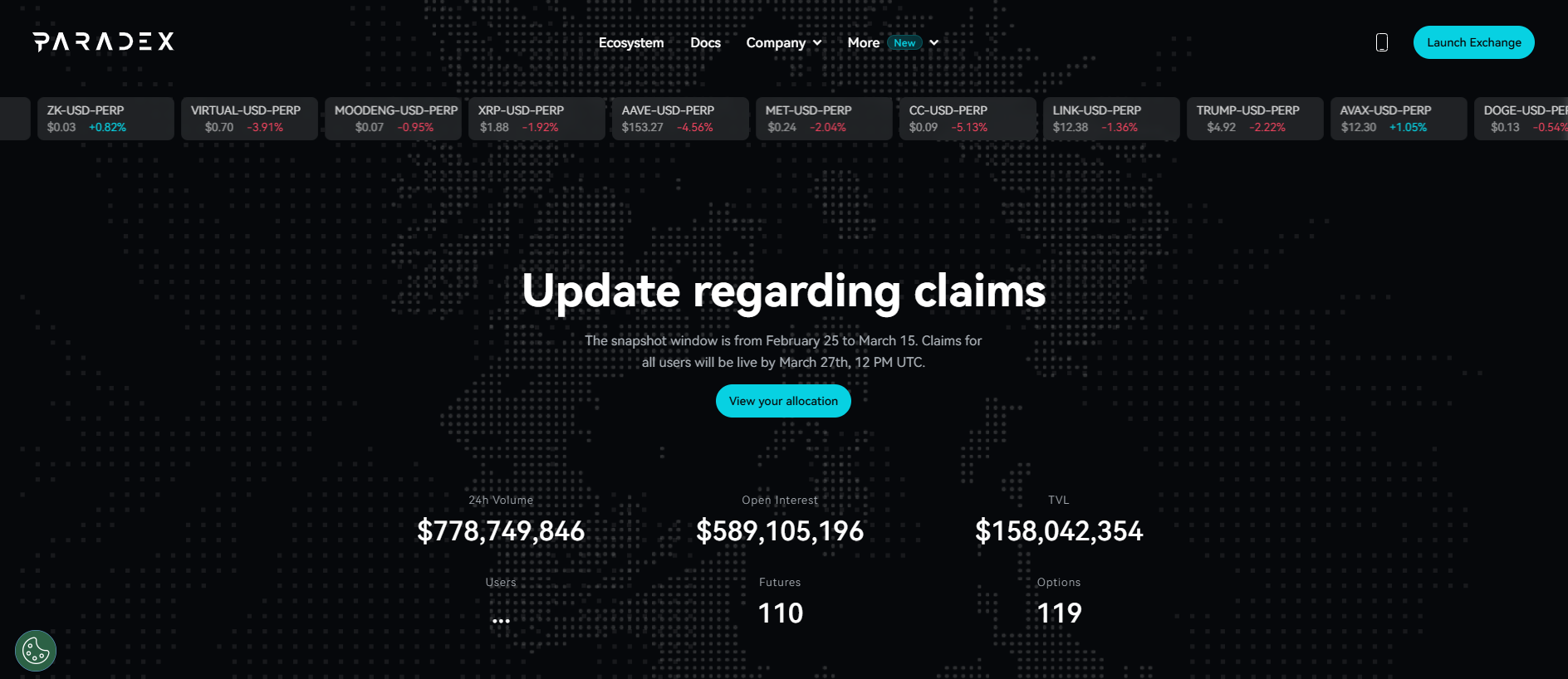 Stored capture of dashboard-paradex.xyz
