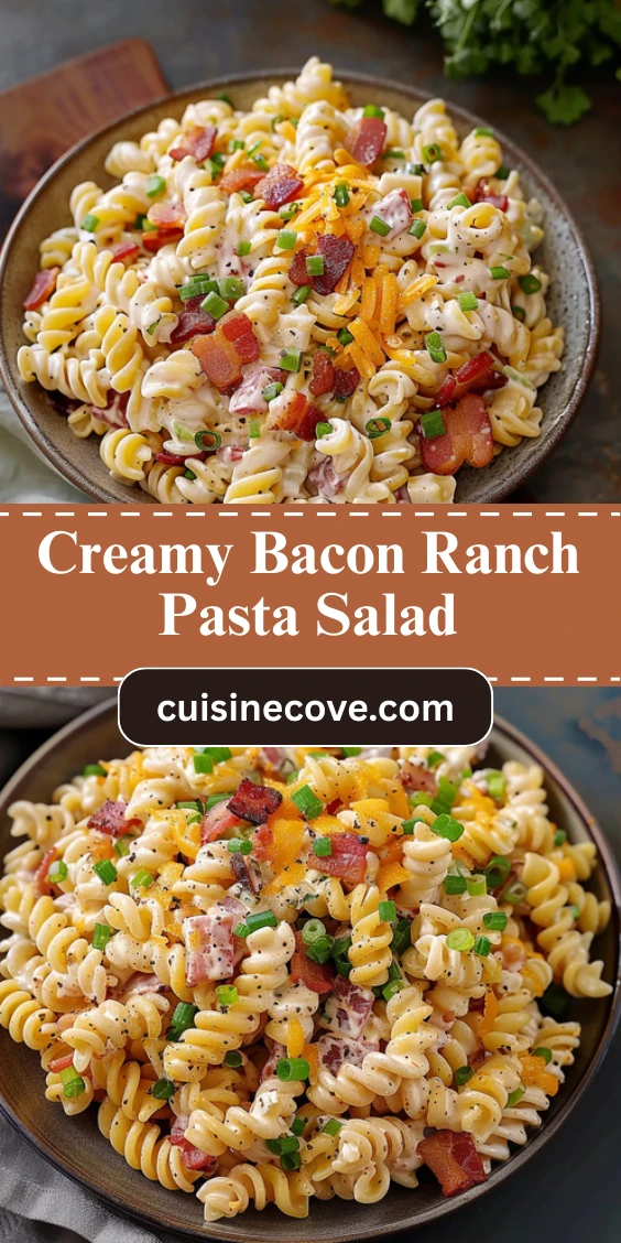 Creamy Bacon Cheddar Ranch Pasta Salad Everyone Loves