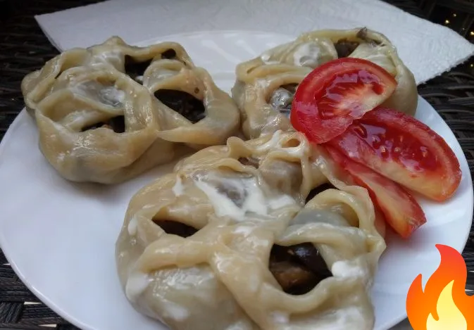 Фото Манты с баклажанами (в мультиварке)