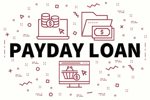Money and budgeting graphic representing payday loans.