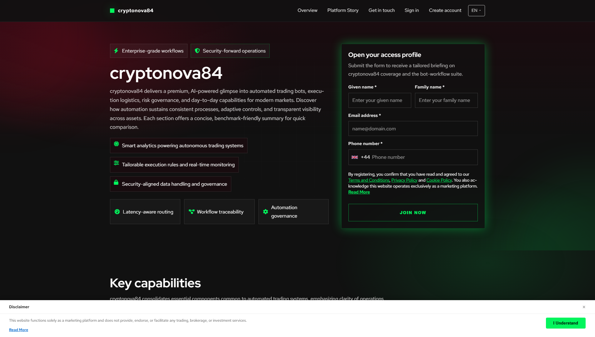 Stored capture of cryptonova84system.com