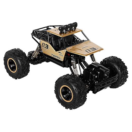 1:16 2.4G Remote Control Rock Crawler Alloy Gold 7Y+ | Alloy monster rock crawler, 2.4G remote control, 1:16 scale, gold finish, built for kids ages 7 years and up photo 5